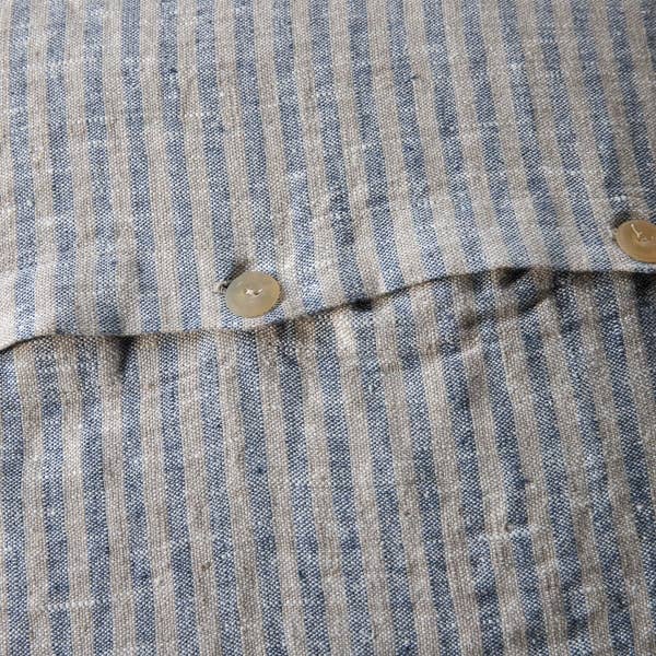 Linen Cushion Cover - Indigo Natural Brittany