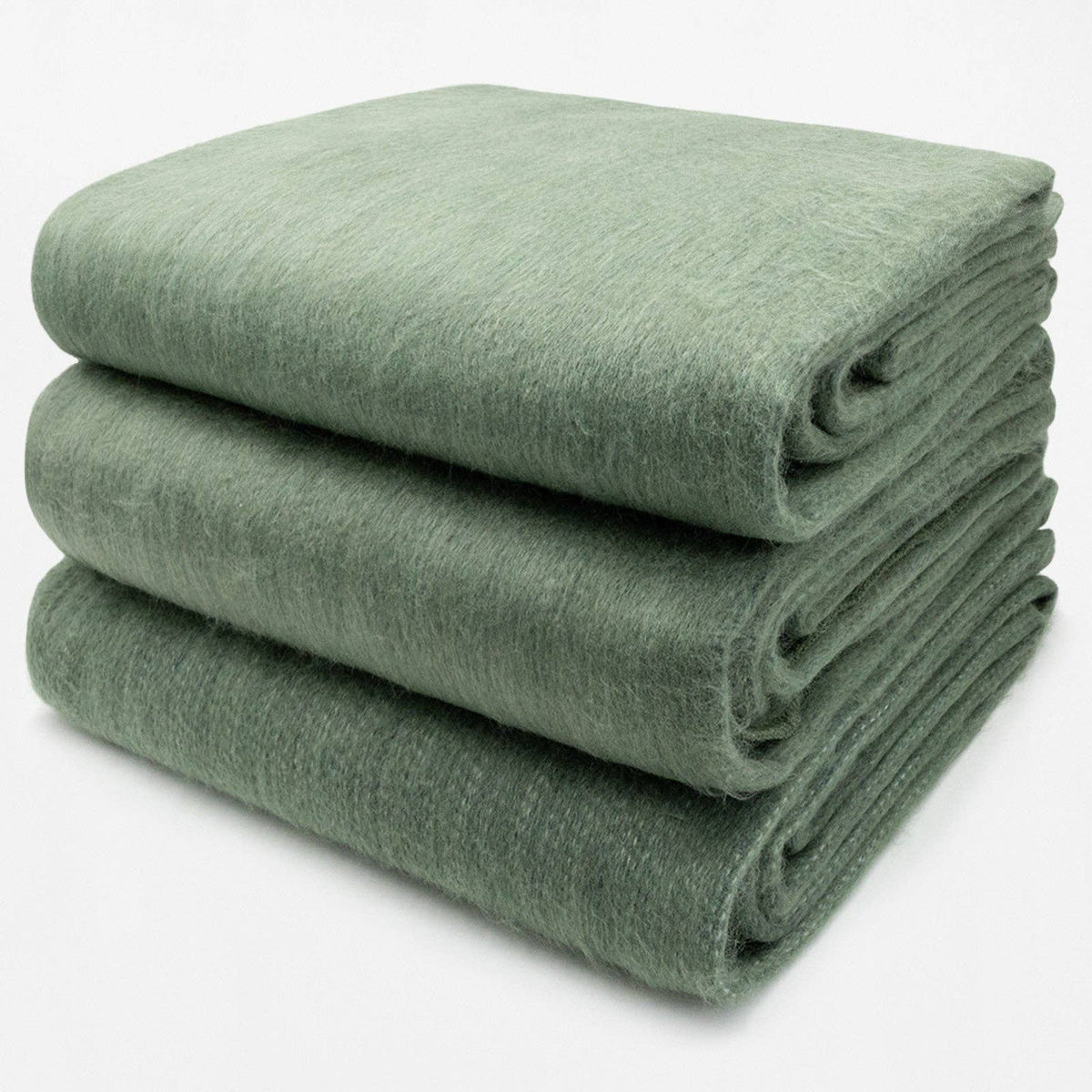Gualea - Double Density Baby Alpaca Wool Throw - Sage Green - puck and abby