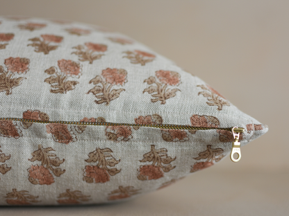 Luna Linen Block Print Pillow