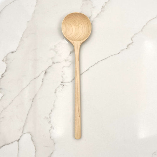 12" Maple Wood Round Spoon