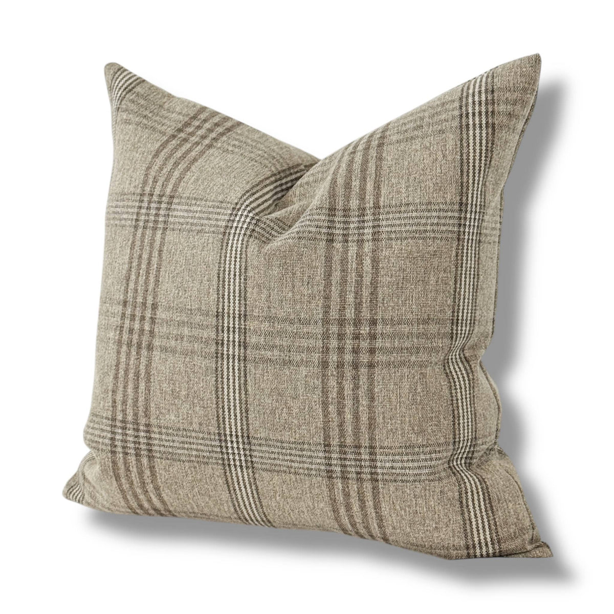 Worthington | Brown and Beige Natural Plaid Pillow