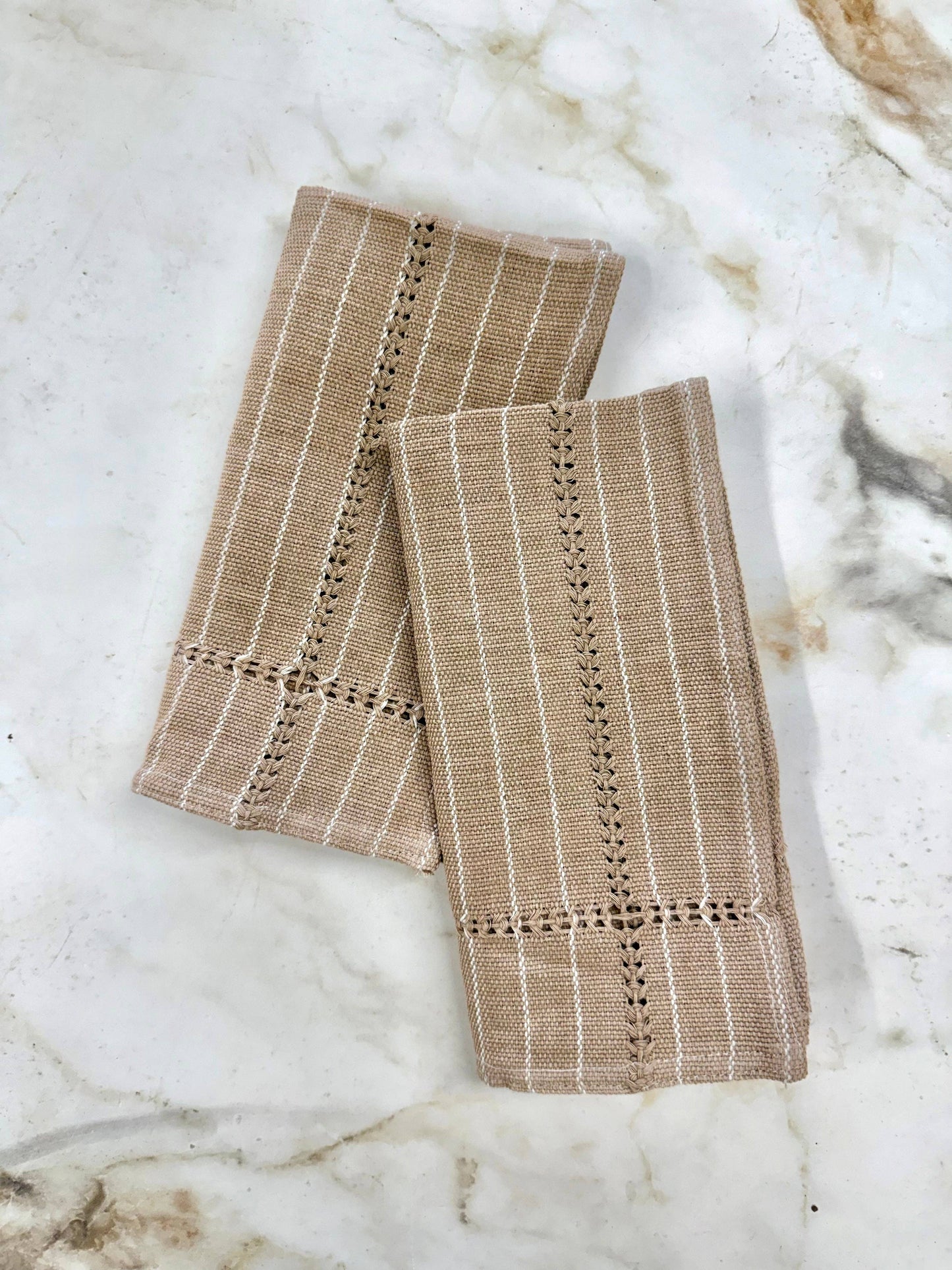 Hand-stitched Napkin, Tan S/2