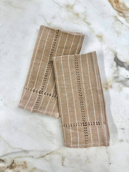 Hand-stitched Napkin, Tan S/2