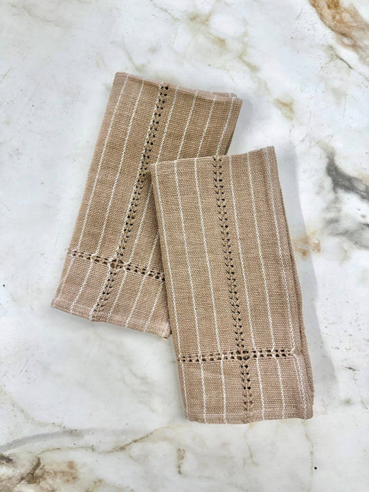 Hand-stitched Napkin, Tan S/2
