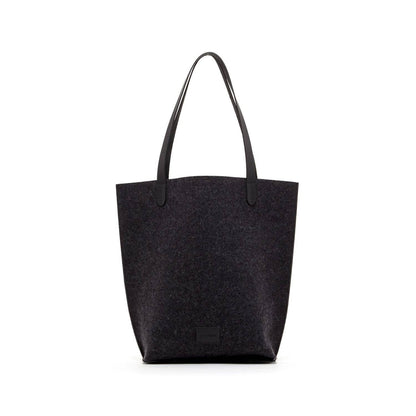 Hana Merino Wool Felt Tote: Black