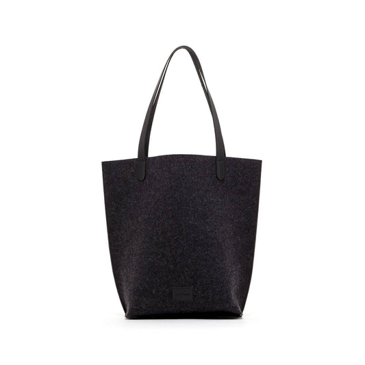 Hana Merino Wool Felt Tote: Black