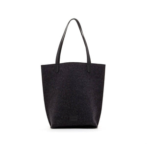Hana Merino Wool Felt Tote: Black