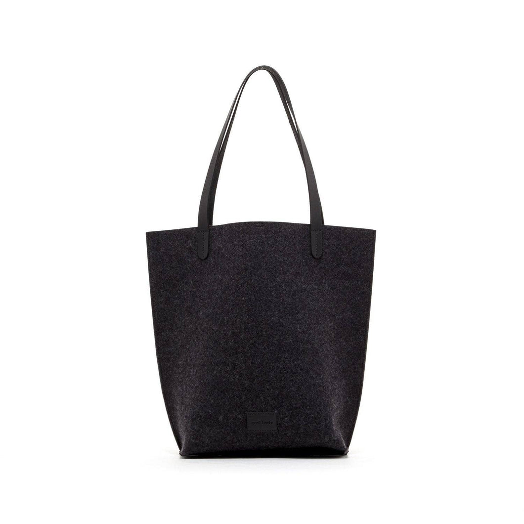 Hana Merino Wool Felt Tote: Black