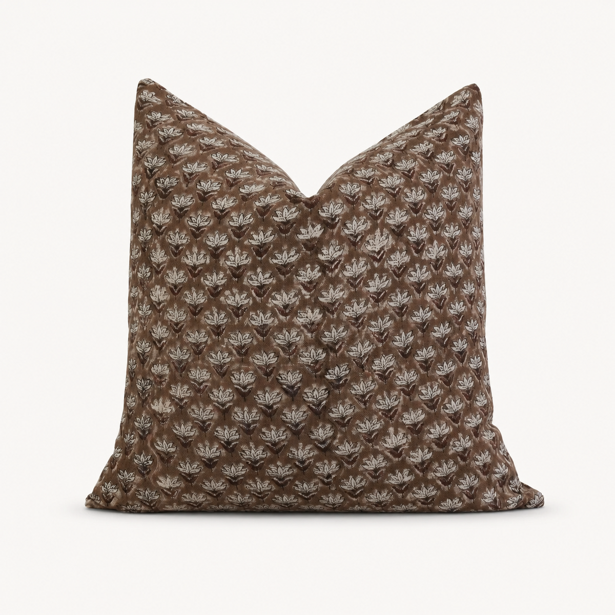 Alder Block Print Floral Pillow : 20" X 20"