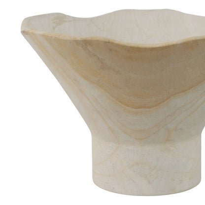 Sandstone Sculpted Pedestal Bowl