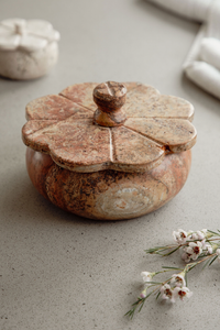 Large Travertine Trinket Box