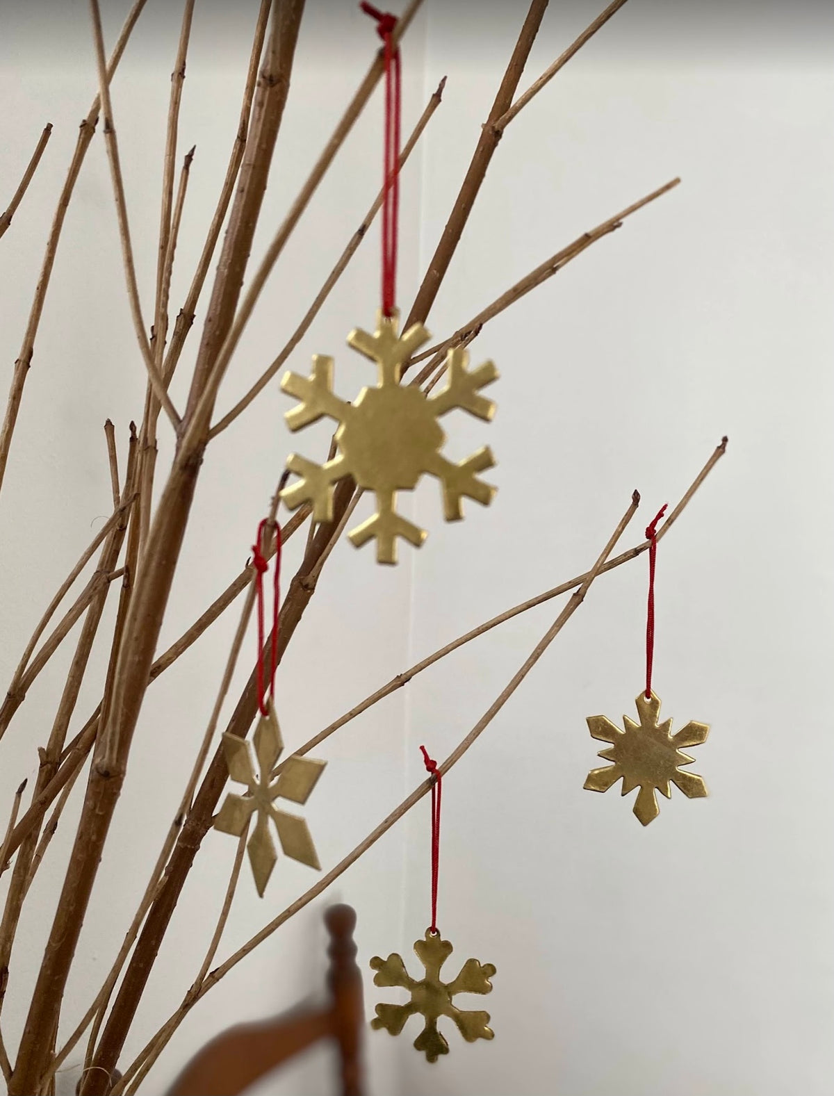 Brass Snow Flake Ornaments by Fog Linen