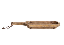 Load image into Gallery viewer, Mango Wood Serving Tray w/Handle and Leather Tie
