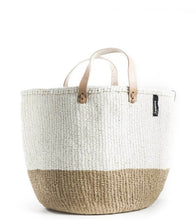Load image into Gallery viewer, Kiondo Market Basket - White and Brown
