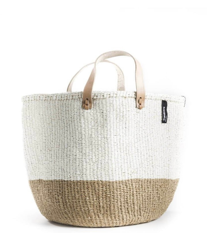 Kiondo Market Basket - White and Brown