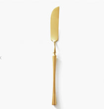 Load image into Gallery viewer, Spoon - Matte Gold Coffee / Teaspoon and Matte Gold Spreader/Cheese Knife
