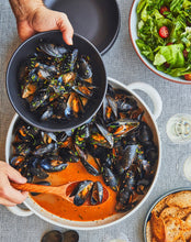 Load image into Gallery viewer, Stoneware Serving Plate w/Handles - Extra Large Black or White
