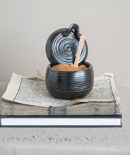 Load image into Gallery viewer, Stoneware Jar with Lid and Wood Spoon
