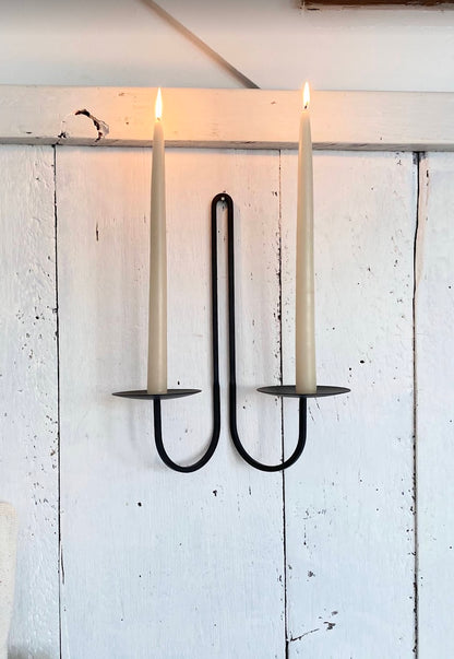 Double Arm Iron Wall Candle Holder