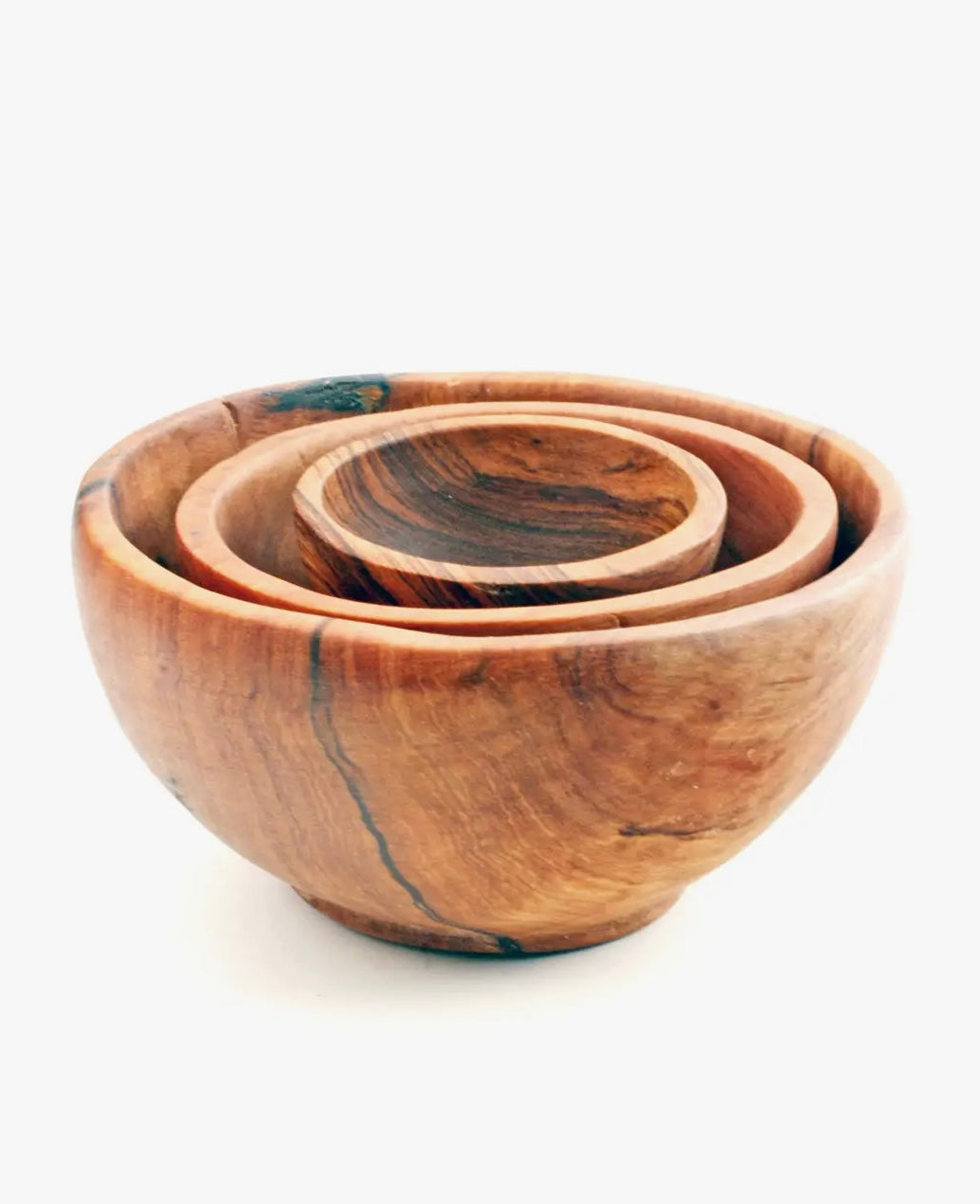 Set of 3 Wild Olivewood Condiment / Spice Bowls