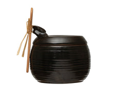 Load image into Gallery viewer, Stoneware Jar with Lid and Wood Spoon
