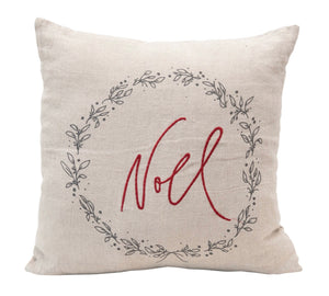 Pillow - Linen Pillow w/Noel