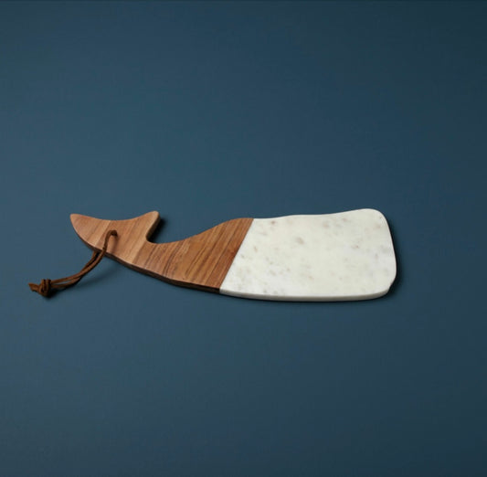 White Marble Wood Whale Board