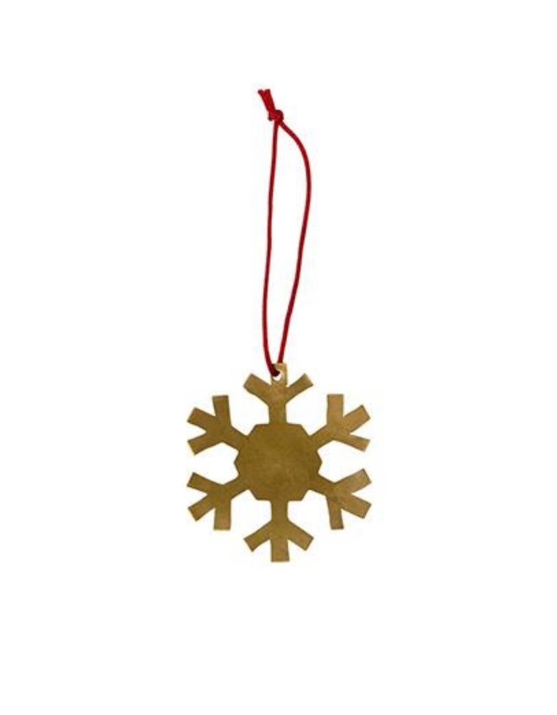 Brass Snow Flake Ornaments by Fog Linen, Snowflake C (view 5 of 6)
