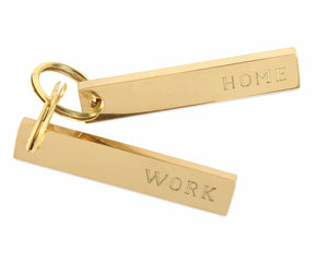 Brass Home & Work Keychain Pair or Town & Country