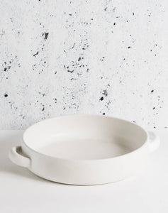 Stoneware Serving Plate w/Handles - Extra Large Black or White