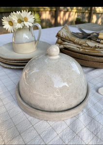 Stoneware Domed Dish w/Glaze
