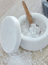 Load image into Gallery viewer, Salt Cellar /  Marble Lidded Cellar with Wood Spoon
