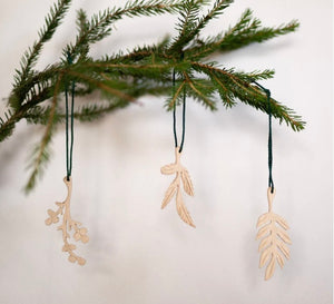Mifuko Wooden Ornaments / Set of 3 Branch Ornaments