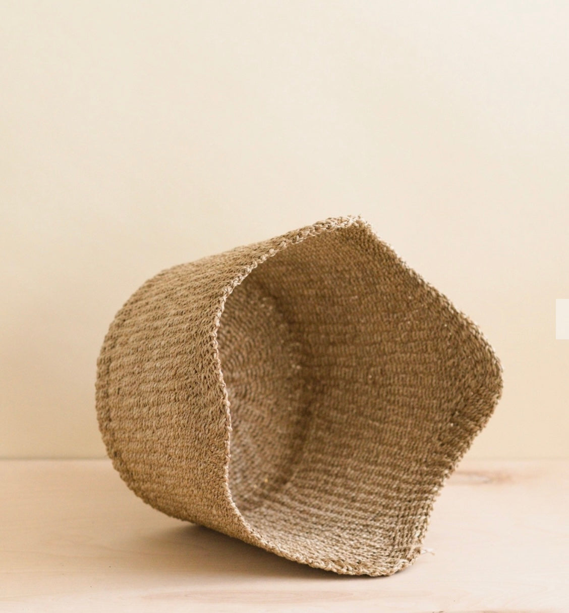 Basket - Handwoven Natural Scallop Basket