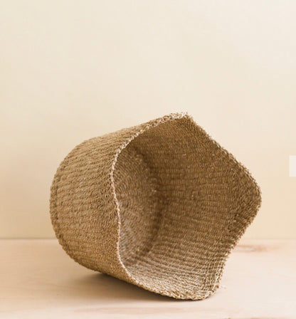Basket - Handwoven Natural Scallop Basket
