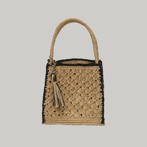 Zazie  Raffia Bicolore - Natural + Noir