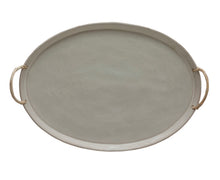 Load image into Gallery viewer, Emma Stoneware Platter w/Rattan Wrapped Handles
