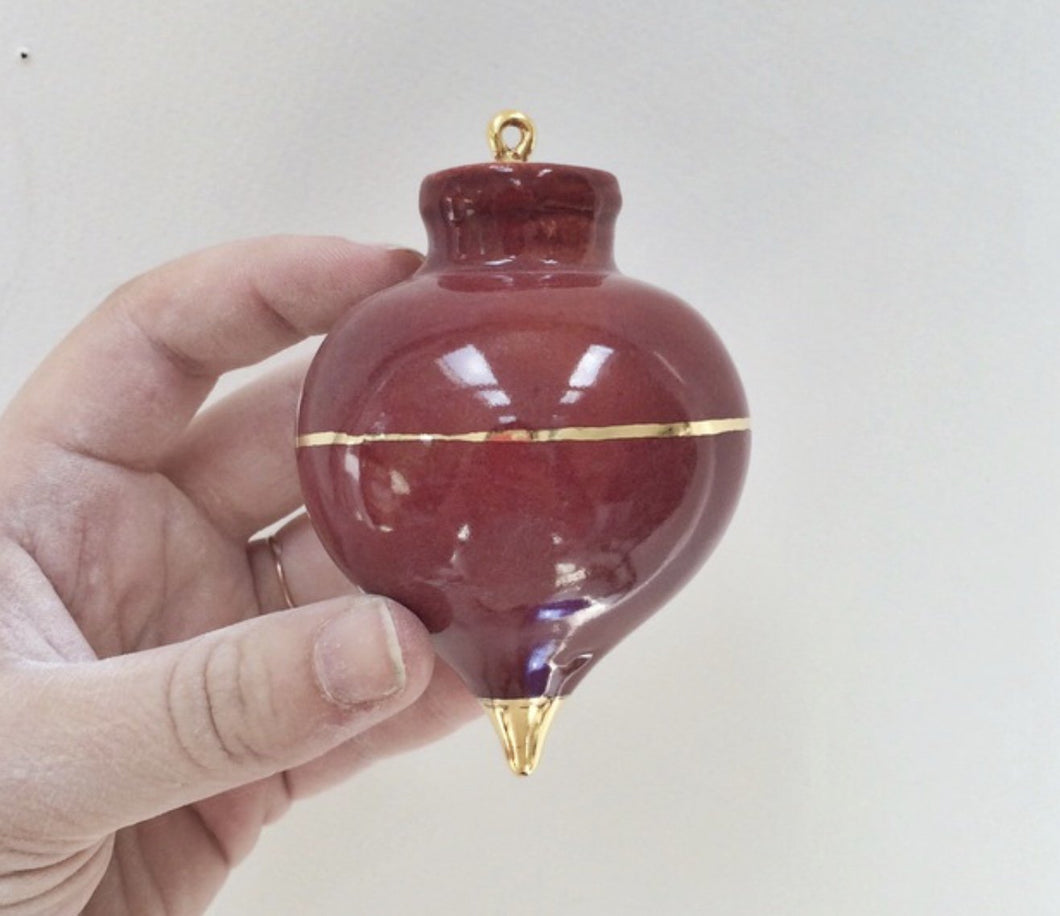 Honeycomb Studio Heirloom Christmas Ornament / Radish Oxblood  + Gold