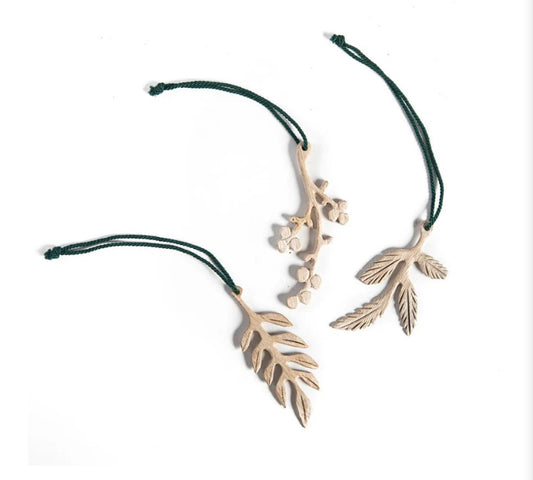 Mifuko Wooden Ornaments / Set of 3 Branch Ornaments