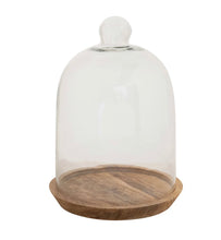 Load image into Gallery viewer, Glass Cloche with Mango Wood Base
