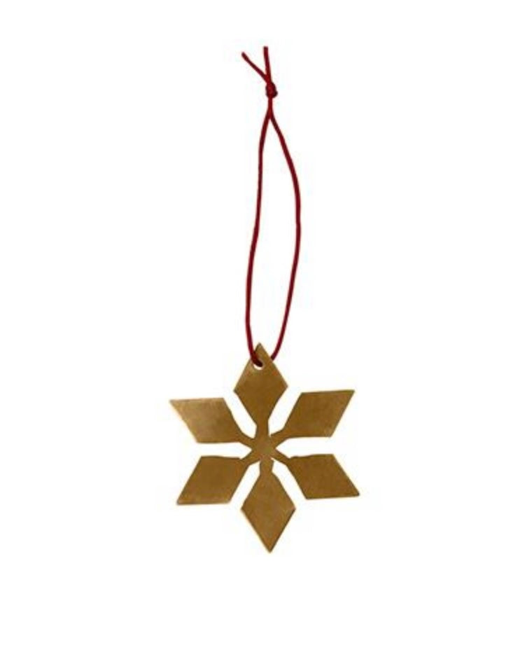 Brass Snow Flake Ornaments by Fog Linen, Snowflake B (view 4 of 6)