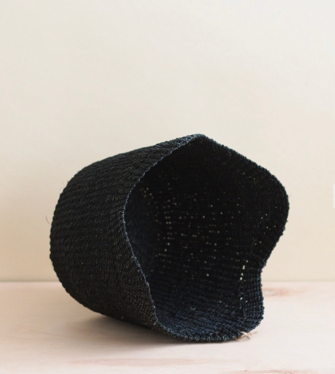 Basket - Handwoven Black Scallop Basket