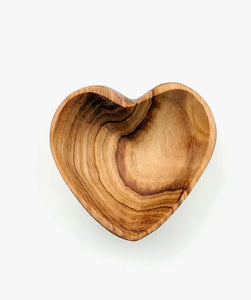 Olive Wood Mini Heart Bowl / Set of 2