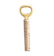 Load image into Gallery viewer, Bottle Opener - Brass With Bamboo Wrapped Handle
