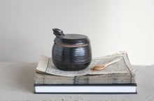 Load image into Gallery viewer, Stoneware Jar with Lid and Wood Spoon
