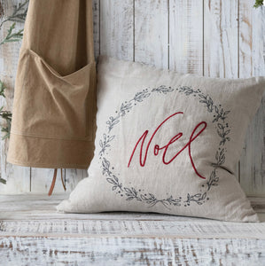 Pillow - Linen Pillow w/Noel