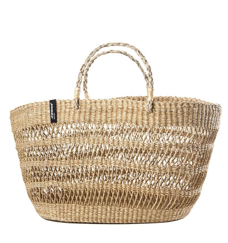 Bolga Market Basket - Natural Open Weave