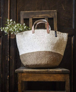Kiondo Market Basket - White and Brown
