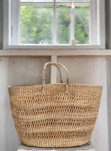 Bolga Market Basket - Natural Open Weave