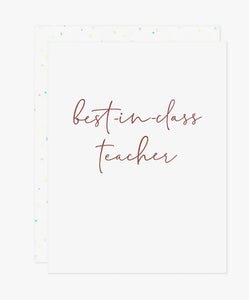 Best - in - Class Teacher Thank You Card